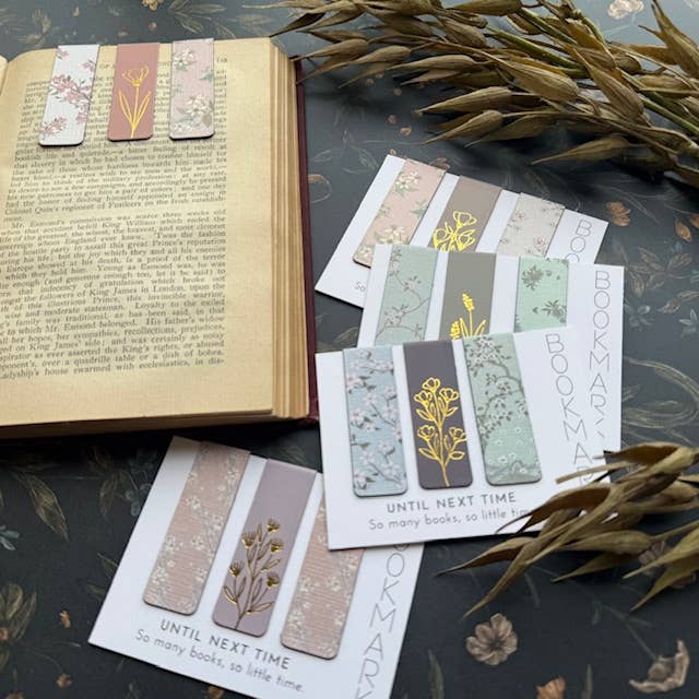 Floral Magnetic Bookmarks (Set of 3)