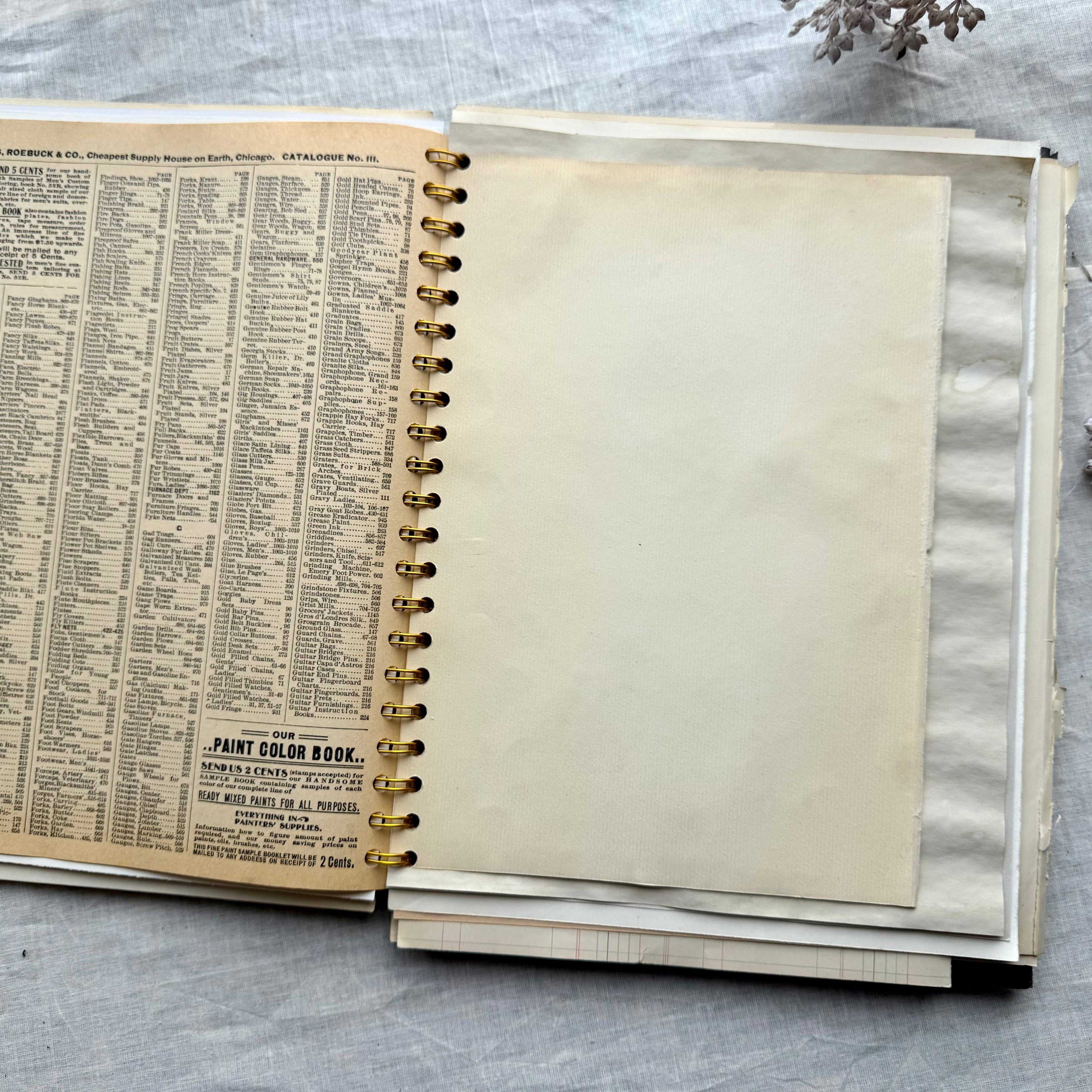 Vintage Mixed Media Journal- 9x12 inch Art Journal