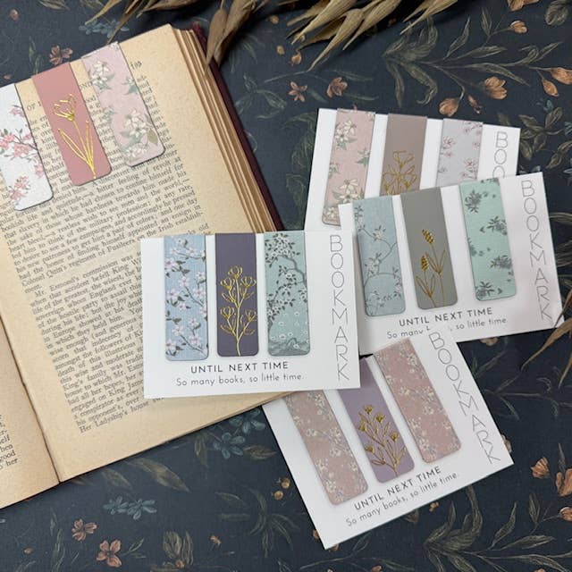 Floral Magnetic Bookmarks (Set of 3)