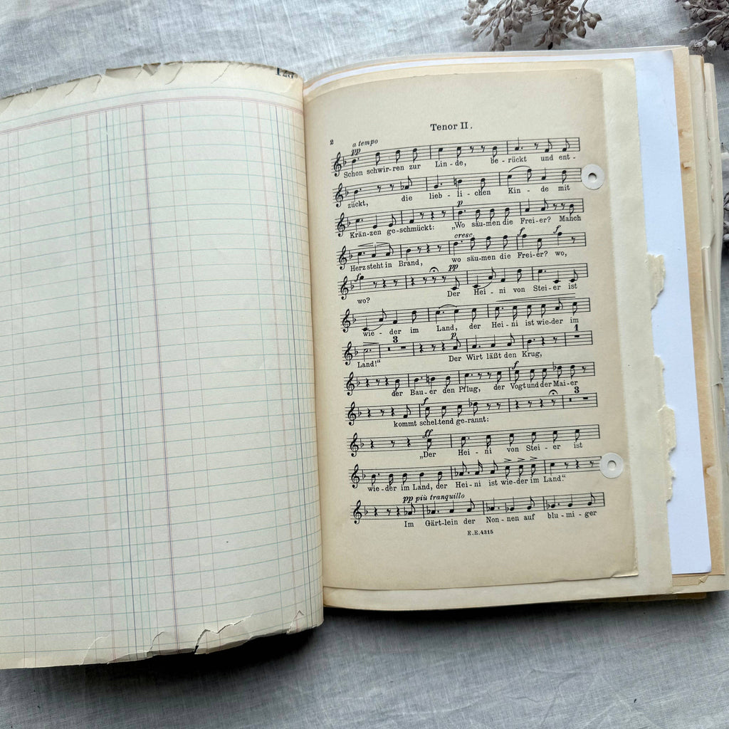 Vintage Mixed Media Journal- 9x12 inch Art Journal