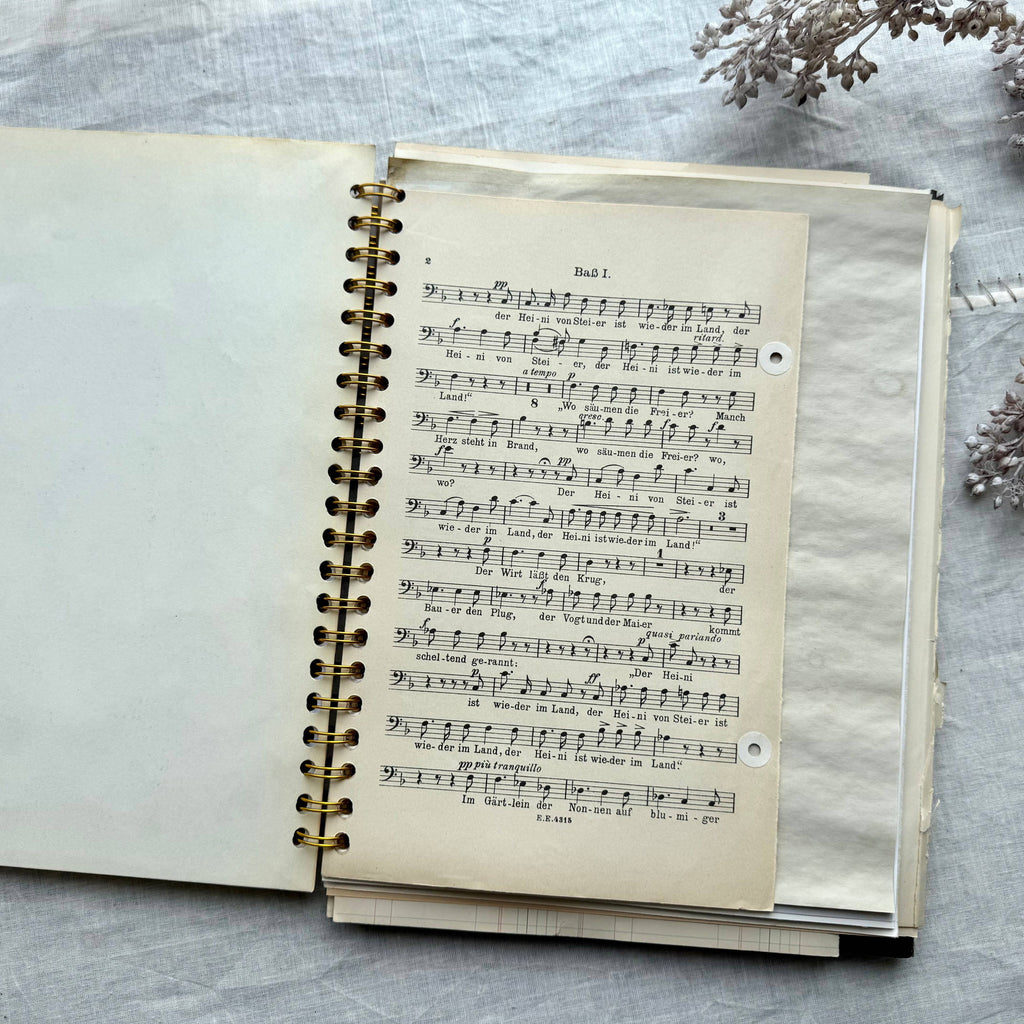 Vintage Mixed Media Journal- 9x12 inch Art Journal