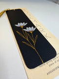 Floral Faux Leather Tassel Bookmarks
