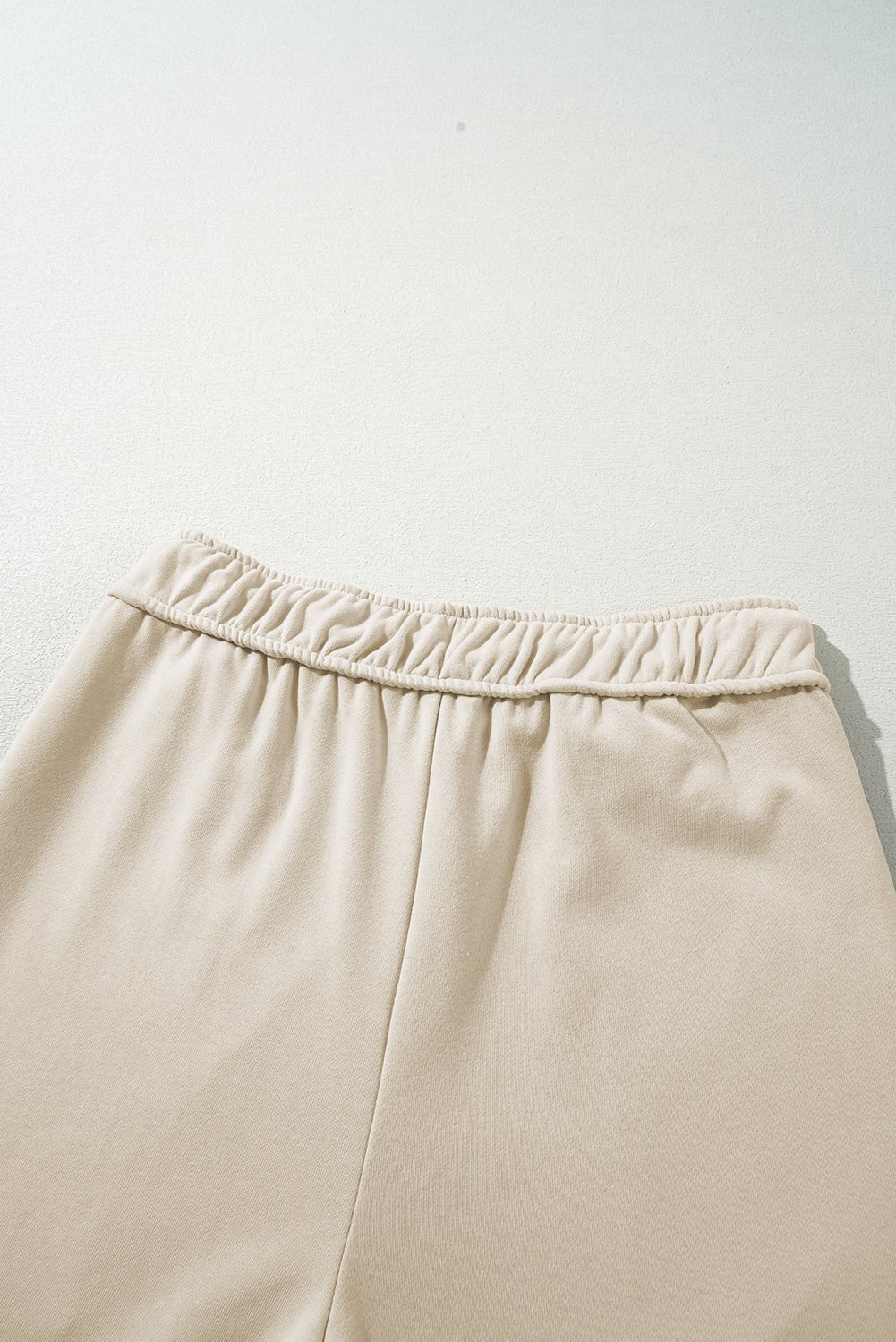 Apricot Loop Drawstring Elastic Waistband Casual Wide Leg Pants - Raelynns&Co