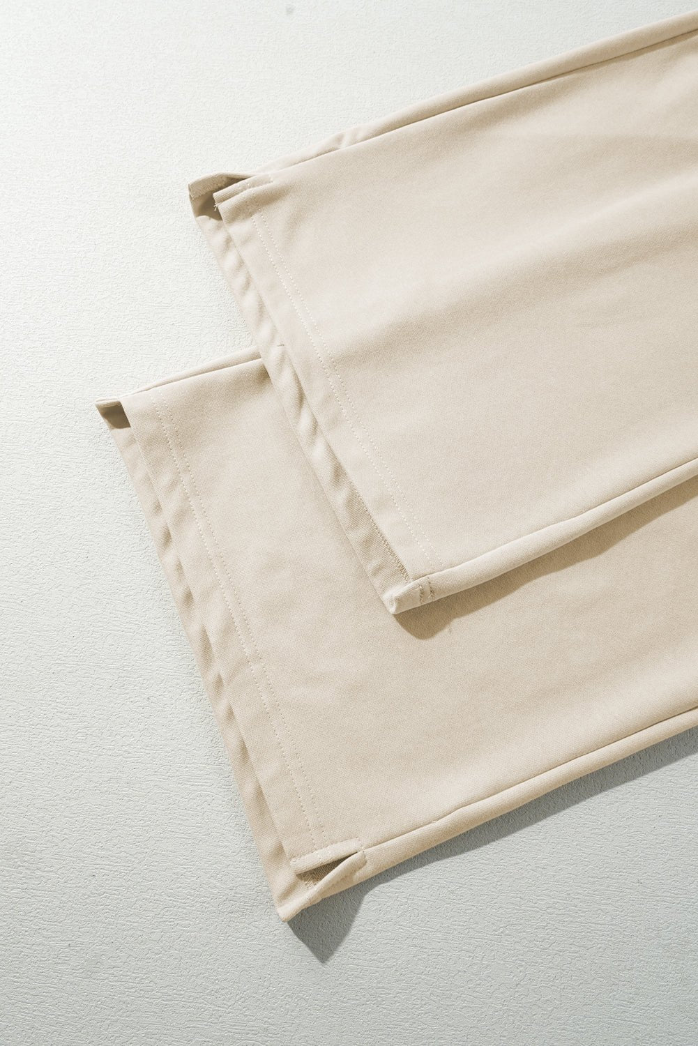 Apricot Loop Drawstring Elastic Waistband Casual Wide Leg Pants - Raelynns&Co