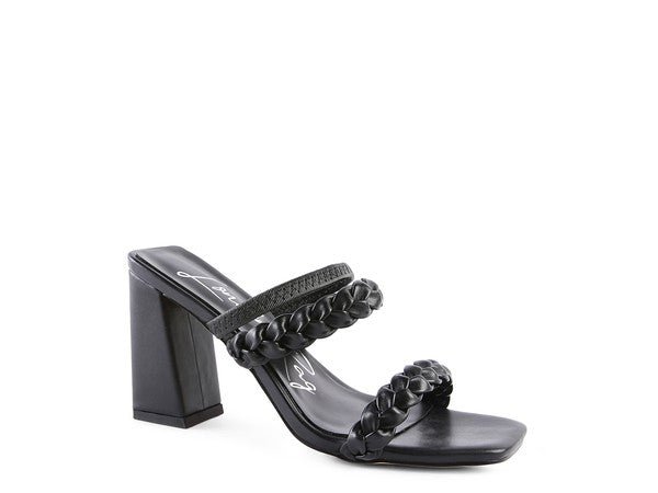 ARNIE BRAIDED BLOCK HEELED SLIDER SANDALS - RaeLynns Boutique