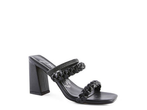 ARNIE BRAIDED BLOCK HEELED SLIDER SANDALS - RaeLynns Boutique