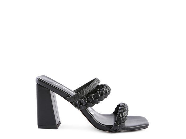 ARNIE BRAIDED BLOCK HEELED SLIDER SANDALS - RaeLynns Boutique