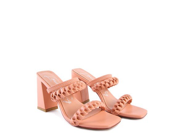 ARNIE BRAIDED BLOCK HEELED SLIDER SANDALS - RaeLynns Boutique