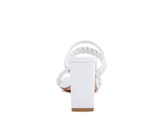 ARNIE BRAIDED BLOCK HEELED SLIDER SANDALS - RaeLynns Boutique