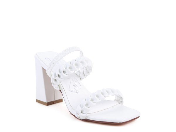 ARNIE BRAIDED BLOCK HEELED SLIDER SANDALS - RaeLynns Boutique