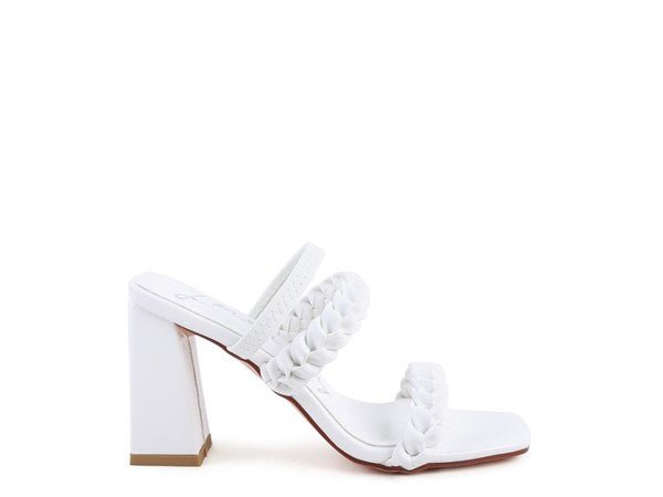 ARNIE BRAIDED BLOCK HEELED SLIDER SANDALS - RaeLynns Boutique