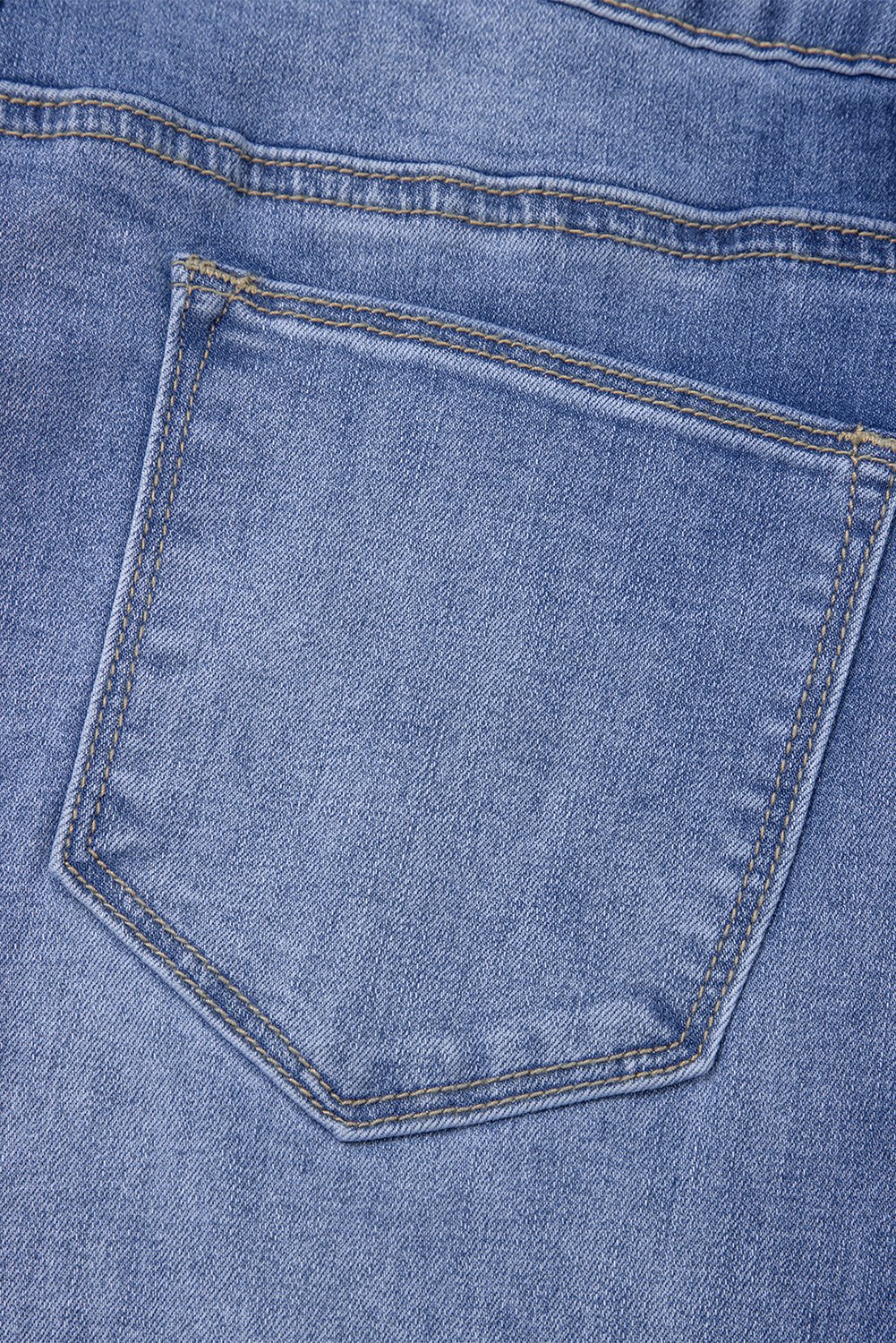 Beau Blue Tailored Center Seam Detail Straight Loose High Rise Jeans - Raelynns&Co