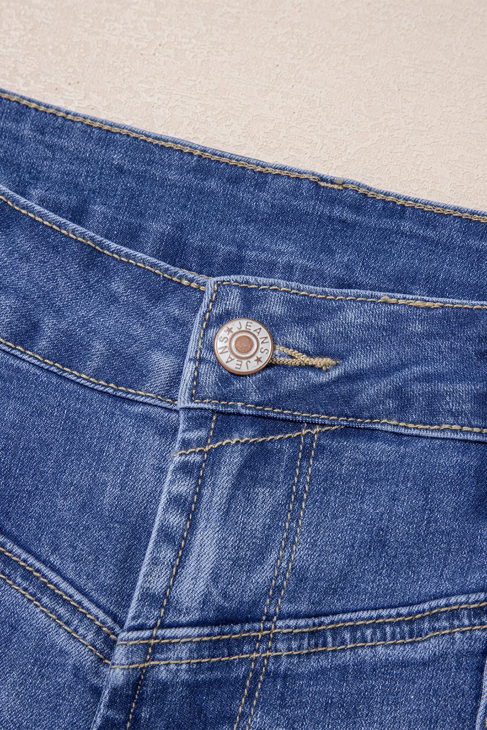 Beau Blue Tailored Center Seam Detail Straight Loose High Rise Jeans - Raelynns&Co