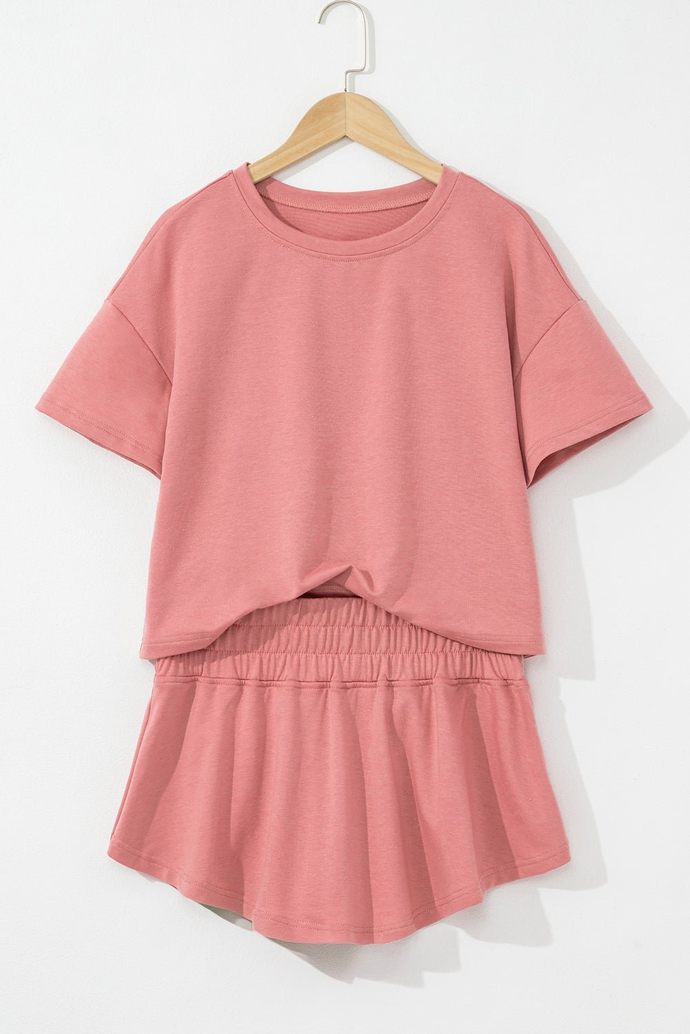 Blossom 2pcs Cropped Tee and Ruffle High Waist Skort Set - Raelynns&Co