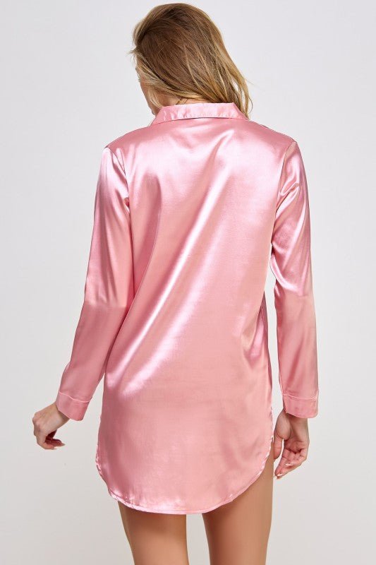 BW1788 Kimberly Satin Sleepshirt - Raelynns&Co