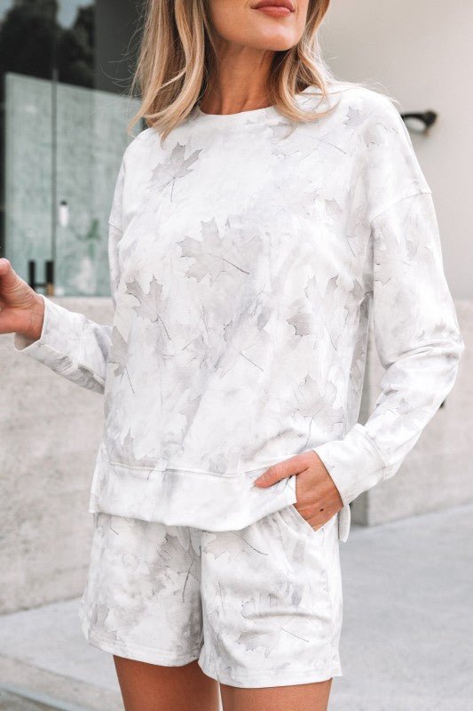 Camo Abstract Top and Elastic Waist Short Set - RaeLynns Boutique