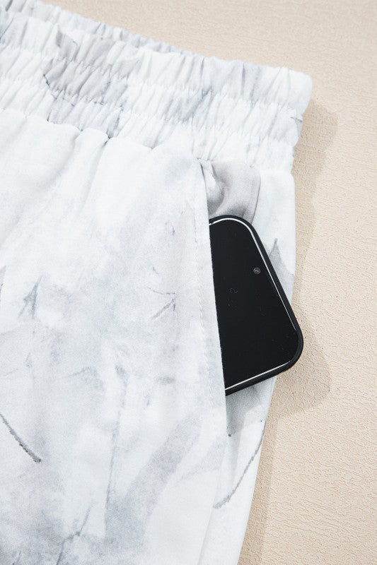 Camo Abstract Top and Elastic Waist Short Set - RaeLynns Boutique