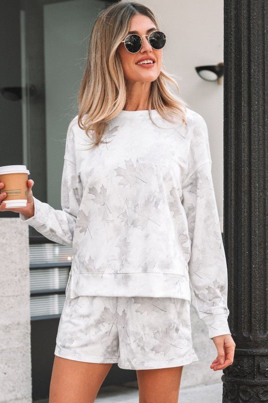 Camo Abstract Top and Elastic Waist Short Set - RaeLynns Boutique