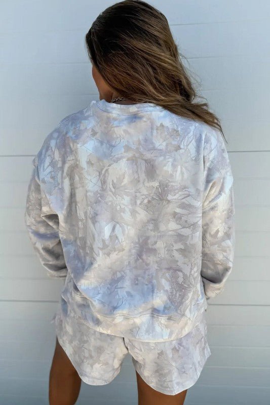 Camo Abstract Top and Elastic Waist Short Set - RaeLynns Boutique