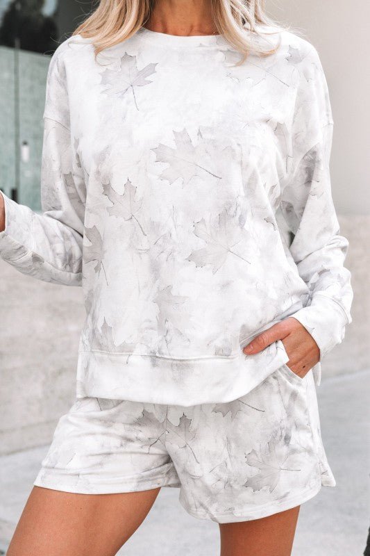 Camo Abstract Top and Elastic Waist Short Set - RaeLynns Boutique