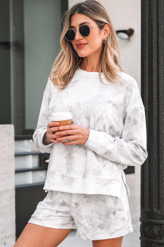 Camo Abstract Top and Elastic Waist Short Set - RaeLynns Boutique