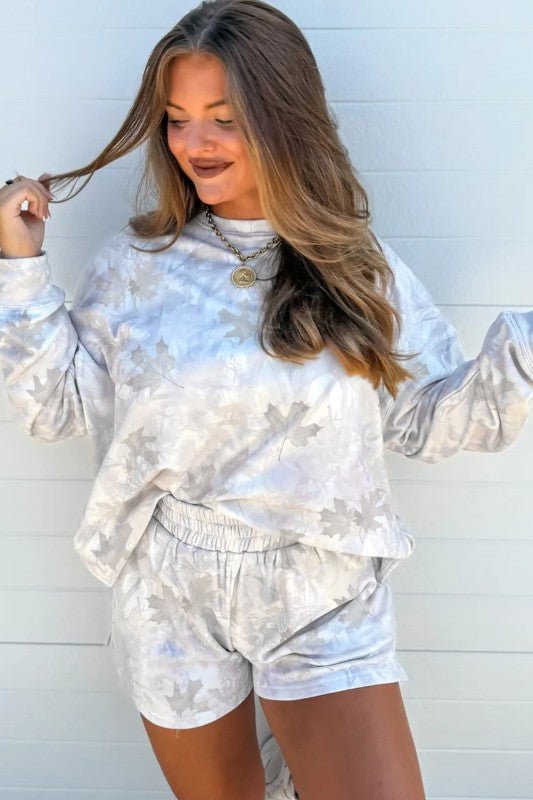 Camo Abstract Top and Elastic Waist Short Set - RaeLynns Boutique