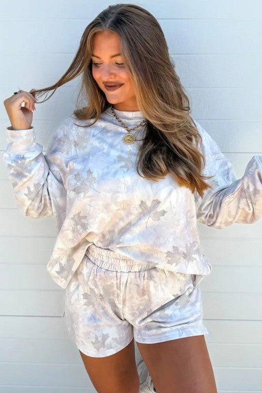 Camo Pullover Top and Elastic Waist Short Set - RaeLynns Boutique