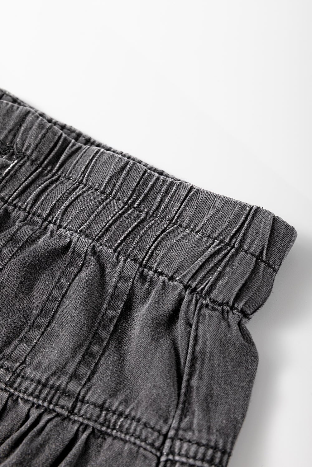 Carbon Grey Mineral Wash Button Fly Waist Wide Leg Jeans - Raelynns&Co