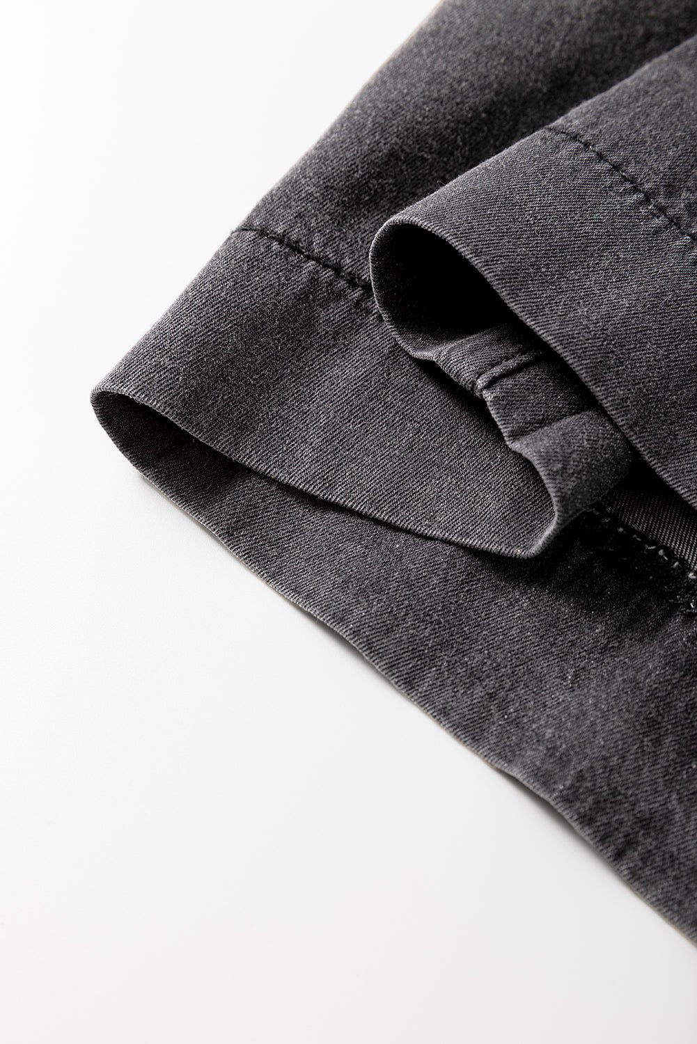 Carbon Grey Mineral Wash Button Fly Waist Wide Leg Jeans - Raelynns&Co