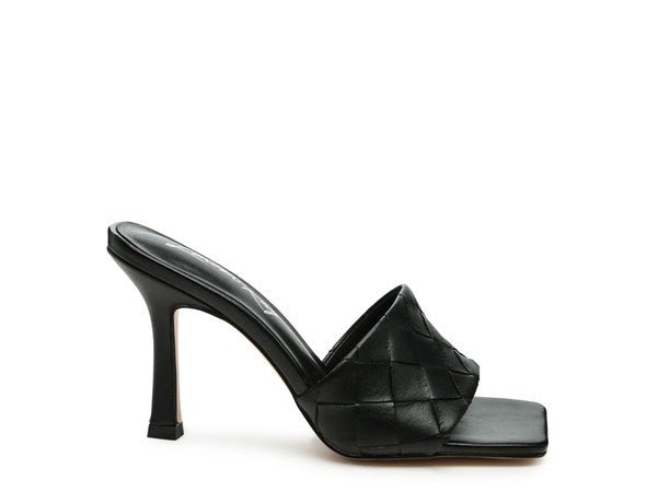 Carmen High Heeled Woven Square Toe Sandal - RaeLynns Boutique