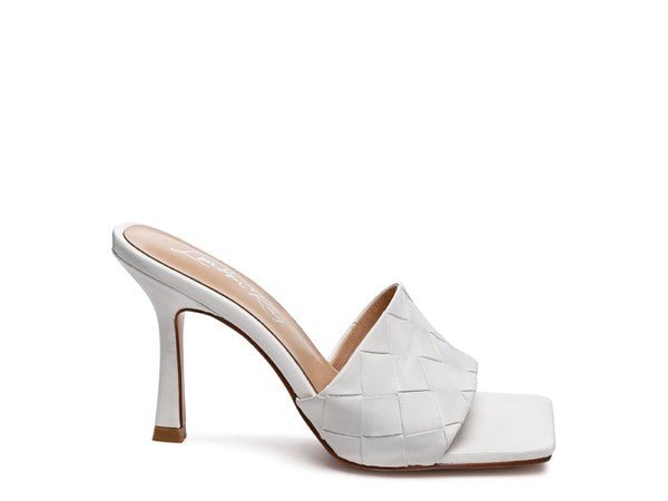 Carmen High Heeled Woven Square Toe Sandal - RaeLynns Boutique