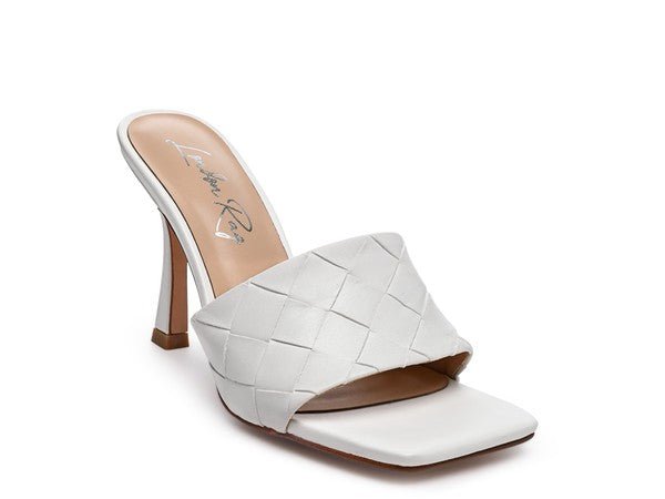 Carmen High Heeled Woven Square Toe Sandal - RaeLynns Boutique
