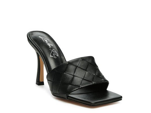 Carmen High Heeled Woven Square Toe Sandal - RaeLynns Boutique