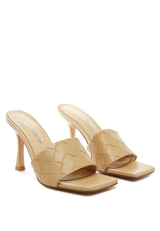 Carmen High Heeled Woven Square Toe Sandal - RaeLynns Boutique