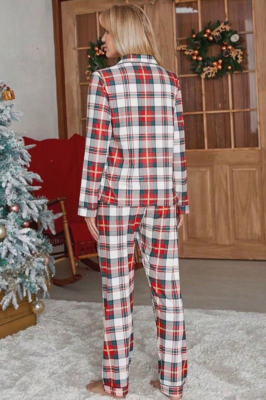 Christmas Plaid Two Piece Long Sleeve Pajamas Set - RaeLynns Boutique