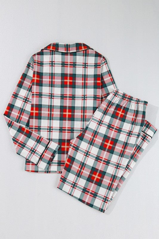 Christmas Plaid Two Piece Long Sleeve Pajamas Set - RaeLynns Boutique
