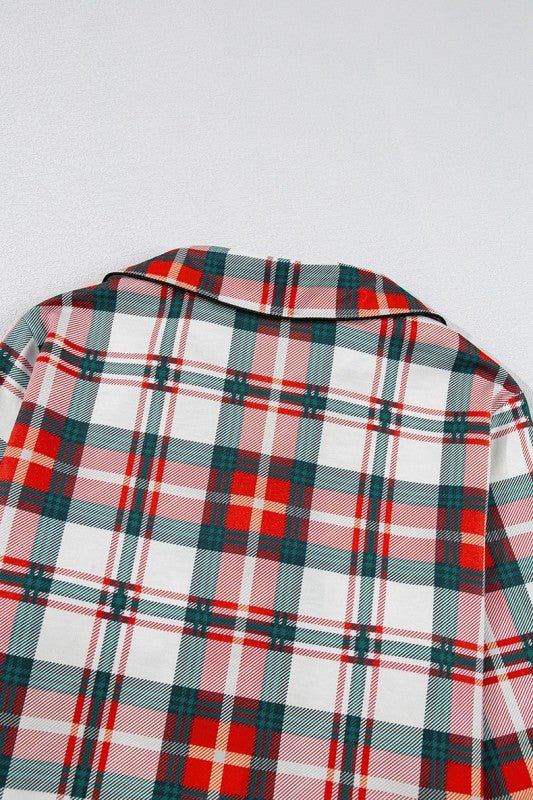 Christmas Plaid Two Piece Long Sleeve Pajamas Set - RaeLynns Boutique