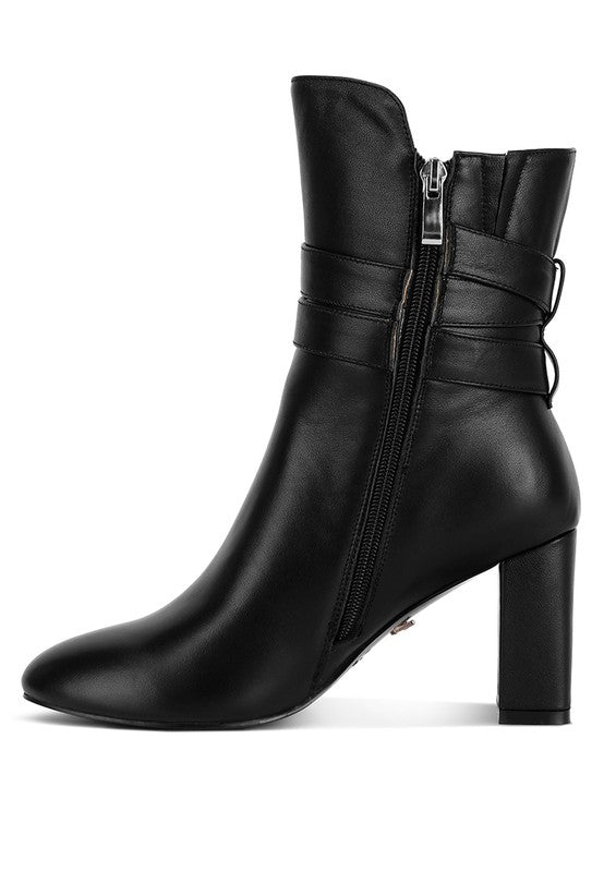 Cobra Buckle Strap Embellished Boots - RaeLynns Boutique