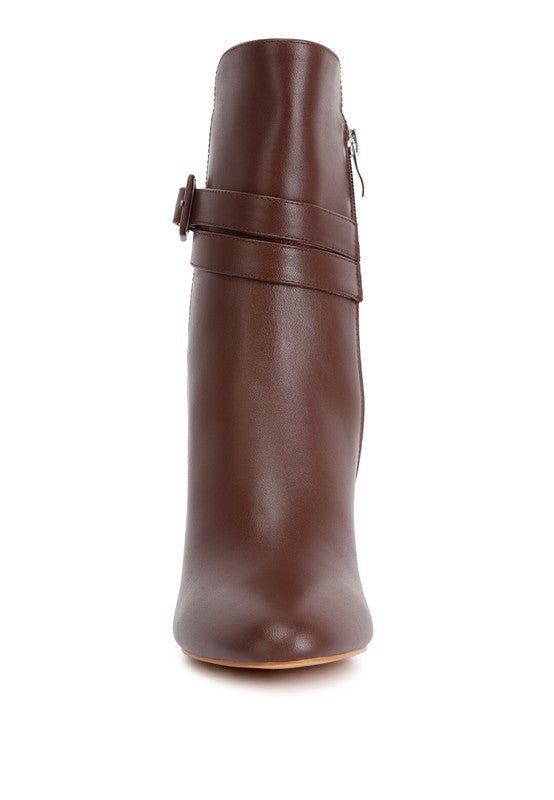 Cobra Buckle Strap Embellished Boots - RaeLynns Boutique