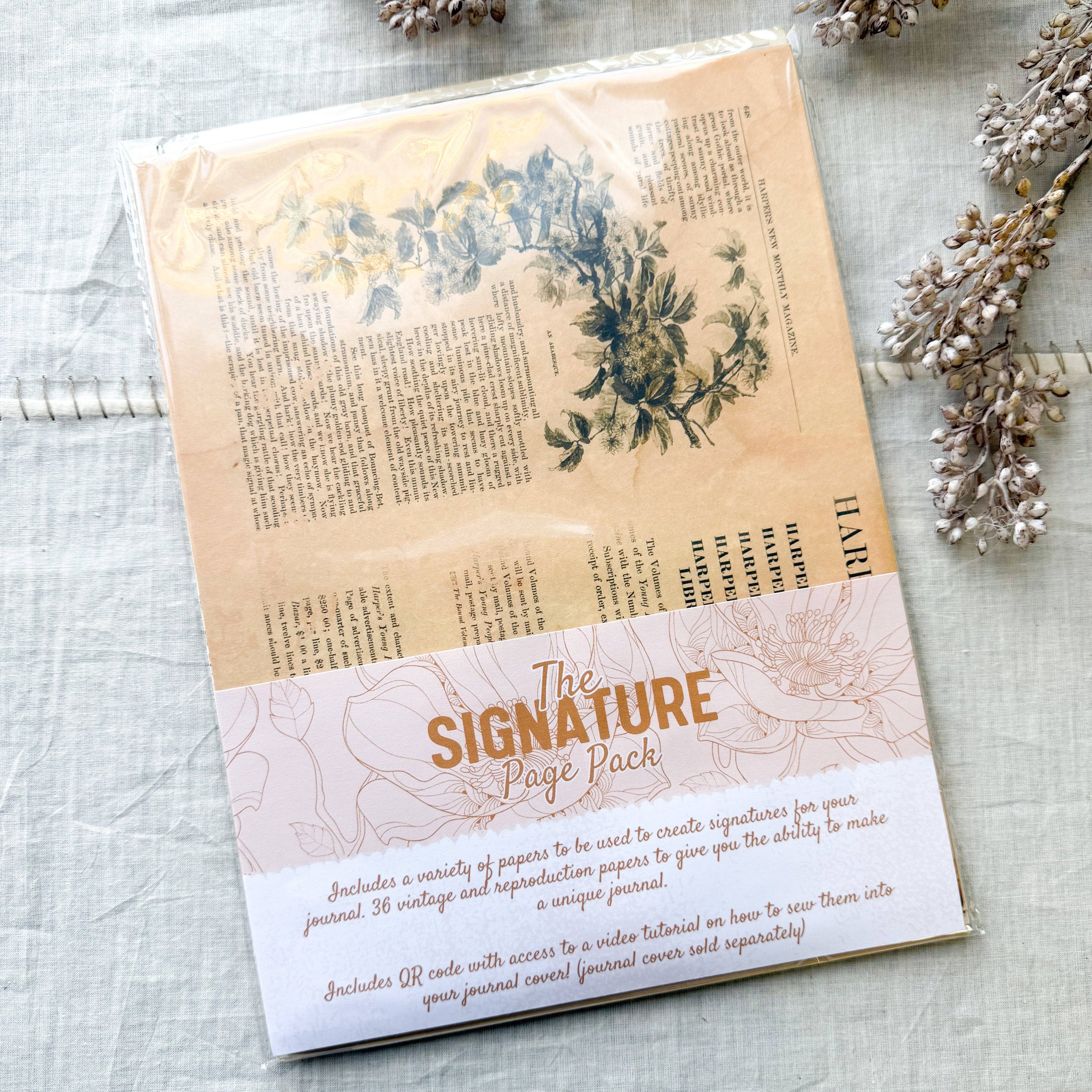 Junk Journal Page Pack- Signature Pages, Journal Making Kit