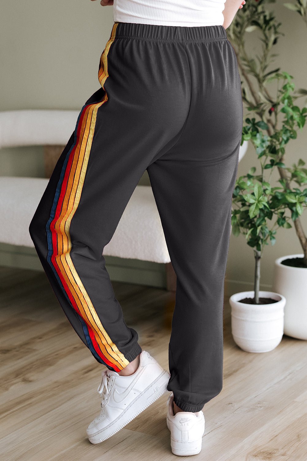 Dearlove Dark Grey Counting Rainbows High Waist Sweatpants - Raelynns&Co