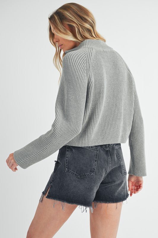 Debbie Half - Zip Sweater - RaeLynns Boutique
