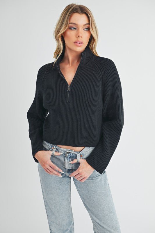 Debbie Half - Zip Sweater - RaeLynns Boutique