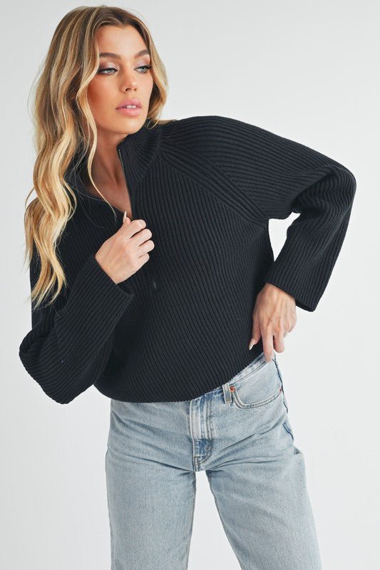 Debbie Half - Zip Sweater - RaeLynns Boutique