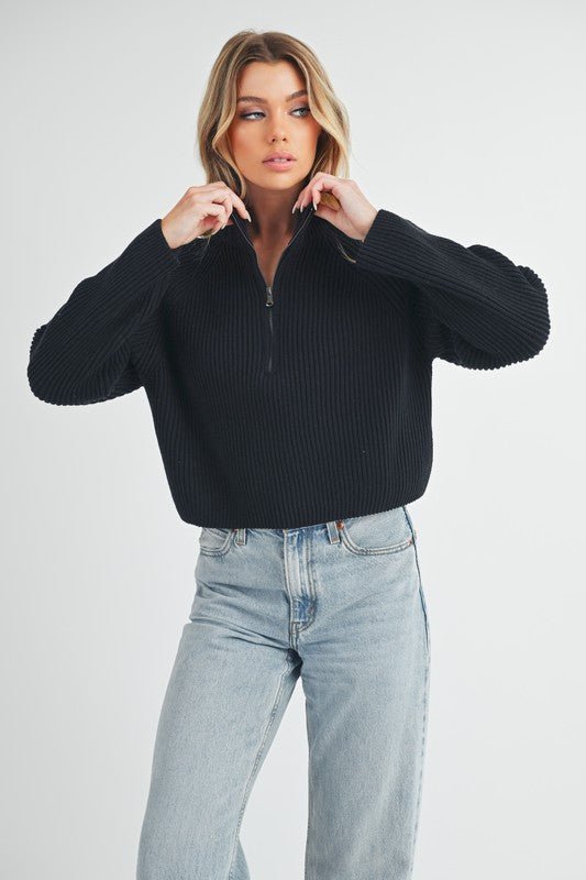 Debbie Half - Zip Sweater - RaeLynns Boutique