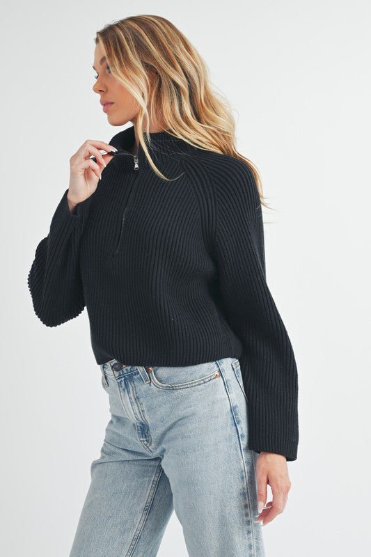 Debbie Half - Zip Sweater - RaeLynns Boutique