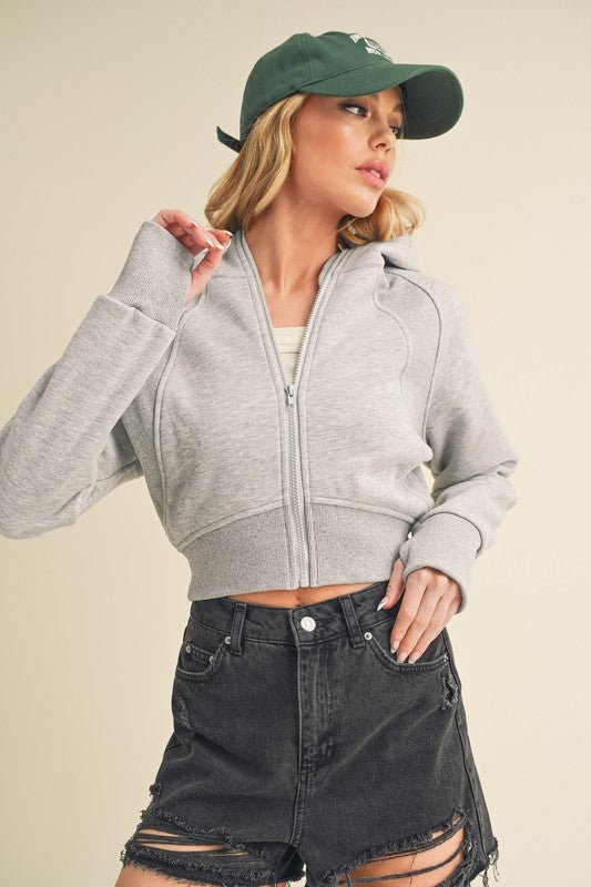 Deva Cropped Hooded Jacket - RaeLynns Boutique