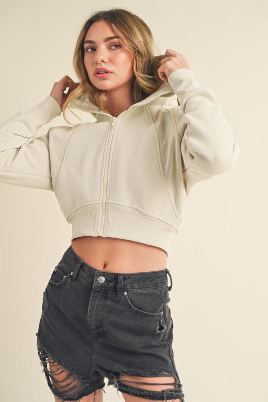 Deva Cropped Hooded Jacket - RaeLynns Boutique