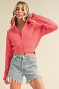 Deva Cropped Hooded Jacket - RaeLynns Boutique