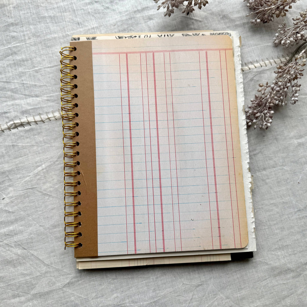 Vintage Mixed Media Journal- 9x12 inch Art Journal